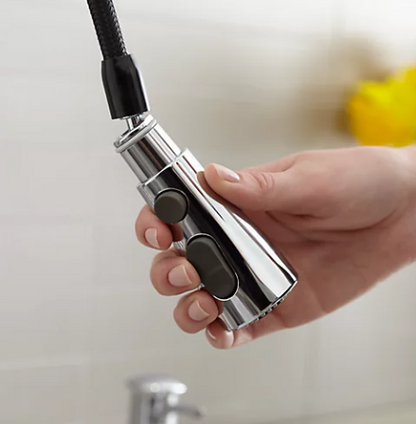 Kohler Simplice Two-hole Kitchen Sink Faucet With 14-3/4" Pull-down Swing Spout, Docknetik Magnetic Docking System, and a 3-function Sprayhead Featuring Sweep Spray - Matte Black