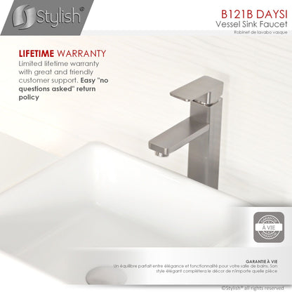 Stylish Daysi Brushed Nickel 12" Single-Hole Vessel Sink Bathroom Faucet B-121B