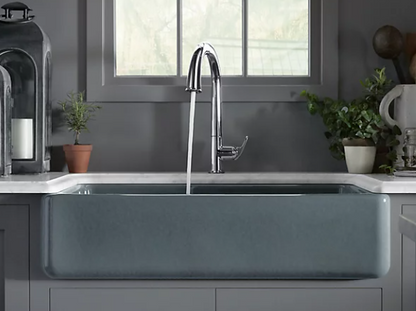 Kohler Whitehaven 35-11/16" X 21-9/16" X 9-5/8" Smart Divide Undermount Double-bowl Large/medium Farmhouse Kitchen Sink With Tall Apron