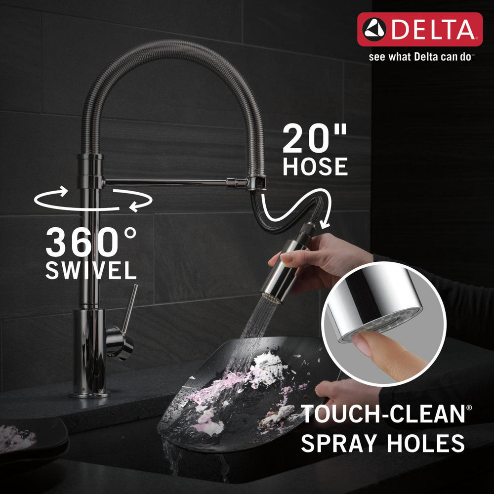 Delta TRINSIC PRO Single Handle Pull-Down Kitchen Faucet With Spring Spout
