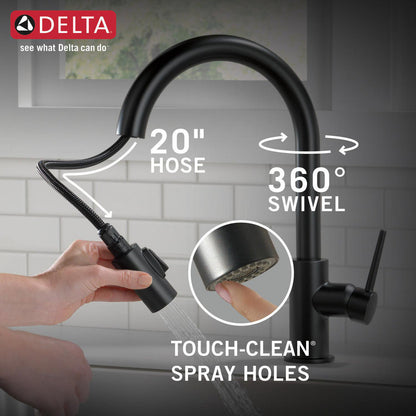 Delta TRINSIC Single Handle Pull-Down Kitchen Faucet- Matte Black