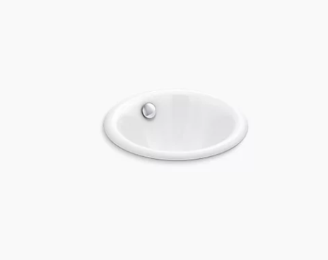 Kohler Iron Plains Round Drop-in/undermount Bathroom Sink - White