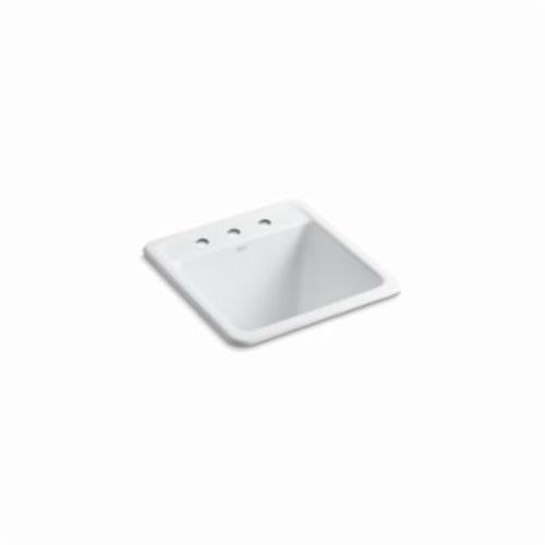 Kohler Park Falls 21" x 22" x13-3/4" Top-mount/undermount utility sink with 3 faucet holes - White