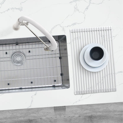 Stylish 20" Over the Sink Roll-up Drying Rack White A-900WH