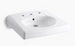 Kohler Brenham Wall-mounted or concealed carrier arm mounted commercial bathroom sink with widespread faucet holes - White