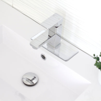 Stylish Single Hole Bathroom Faucet Plate in Polished Chrome Finish A-801C