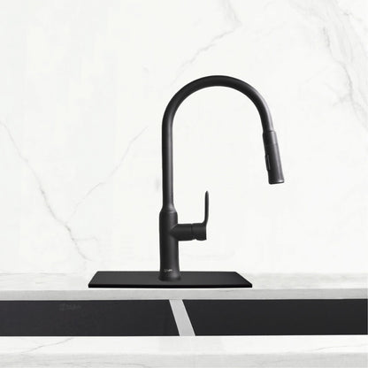 Stylish Kitchen Faucet Plate Hole Cover Deck Plate Escutcheon in Matte Black Finish A-803N