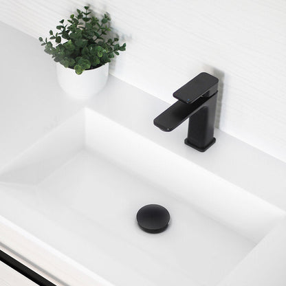Stylish Pop-Up Drain with Overflow, Matte Black Finish D-700N