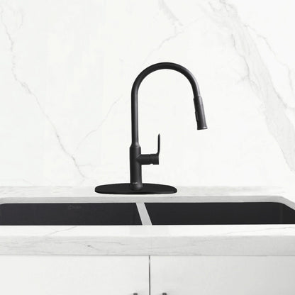 Stylish Kitchen Faucet Plate in Stainless Steel in Matte Black Finish A-802N