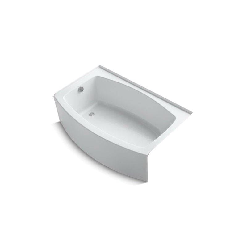 Kohler Expanse 60" x 32" curved alcove bath with integral flange and left-hand drain- WHITE