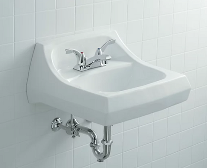 Kohler Kingston21-1/4" X 18-1/8" Wall-mount/concealed Arm Carrier Bathroom Sink With 4" Centerset Faucet Holes