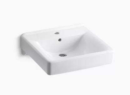 Soho20" X 18" Wall-mount/concealed Arm Carrier Bathroom Sink With Single Faucet Hole