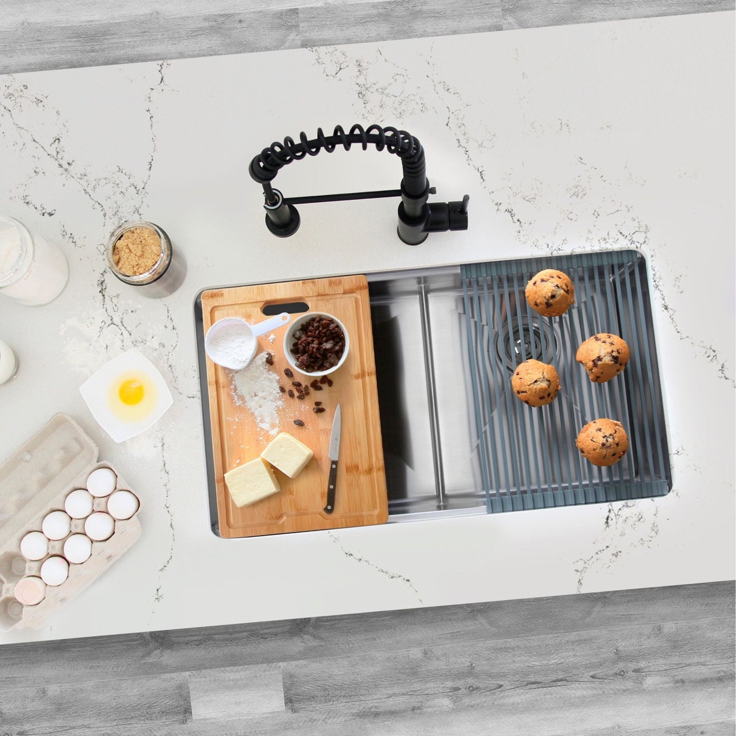 Stylish Stylish 16" Workstation Sink Bamboo Cutting Board A-906