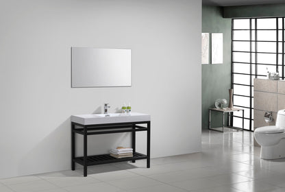 Kube Bath Cisco 48" Stainless Steel Console Bathroom Vanity With White Acrylic Sink