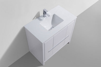 Kube Bath Dolce 36" Floor Mount Bathroom Vanity With Quartz Countertop With 2 Doors And 2 Drawers