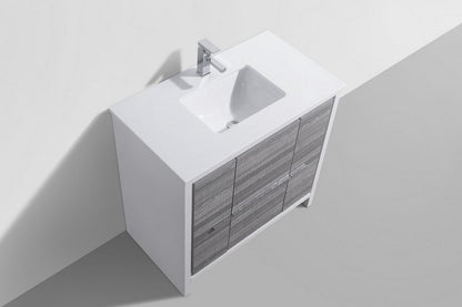 Kube Bath Dolce 36" Floor Mount Bathroom Vanity With Quartz Countertop With 2 Doors And 2 Drawers