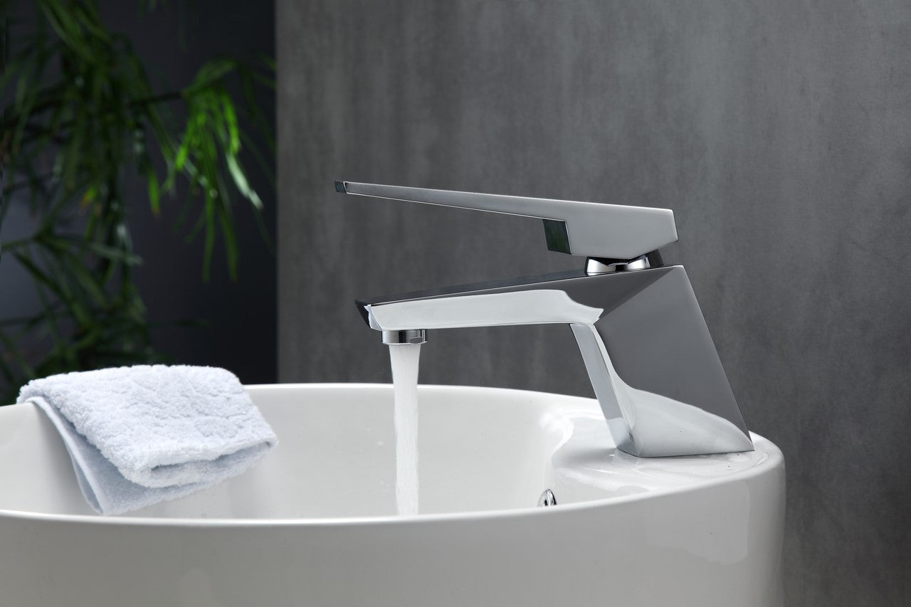 Kube Bath Aqua Siza Single Lever Modern Bathroom Vanity Faucet – Chrome
