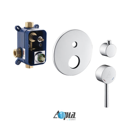 Kube Bath Aqua Rondo Shower Set With Ceiling Mount 8" Rain Shower and Tub Filler Chrome