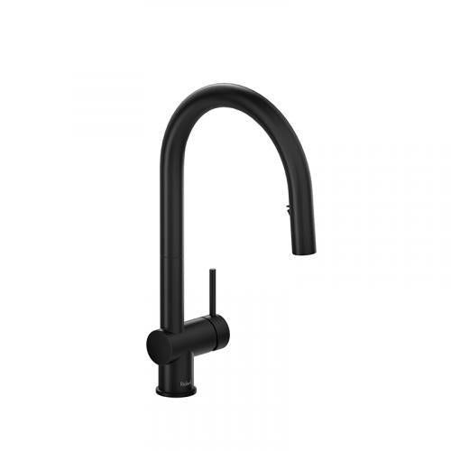 Riobel Azure Modern 16 5/8" Pulldown Kitchen Faucet- Black