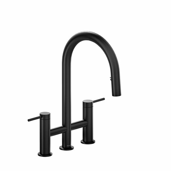 Riobel Azure 16 5/8" Modern Kitchen Faucet With Spray 1.0 GPM- Black