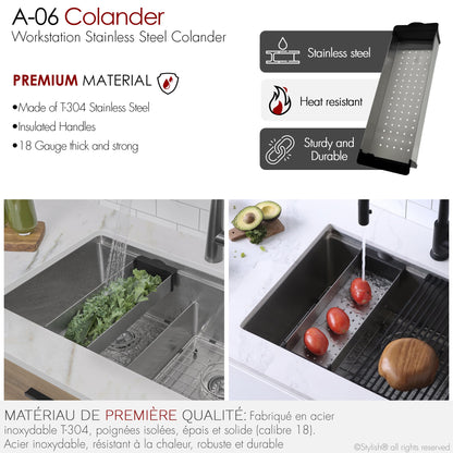 Stylish Stainless Steel Workstation Colander (A-06)