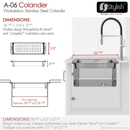 Stylish Stainless Steel Workstation Colander (A-06)