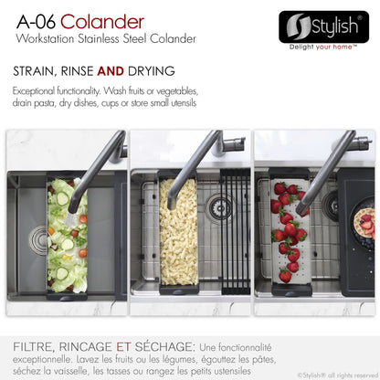 Stylish Stainless Steel Workstation Colander (A-06)