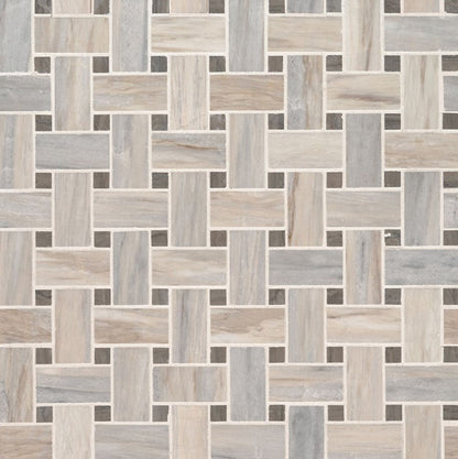 MSI Backsplash and Wall Tile Angora Basketweave Polished Marble Tile