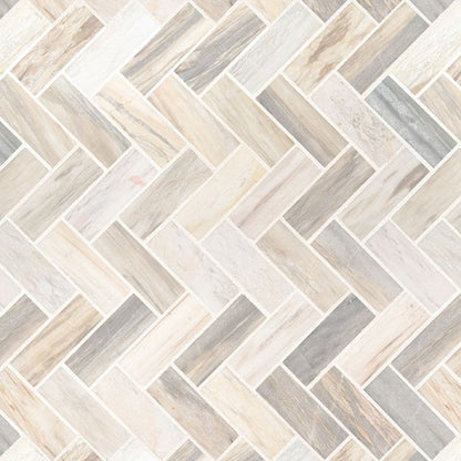 MSI Backsplash and Wall Tile Angora Herringbone Polished Marble Tile