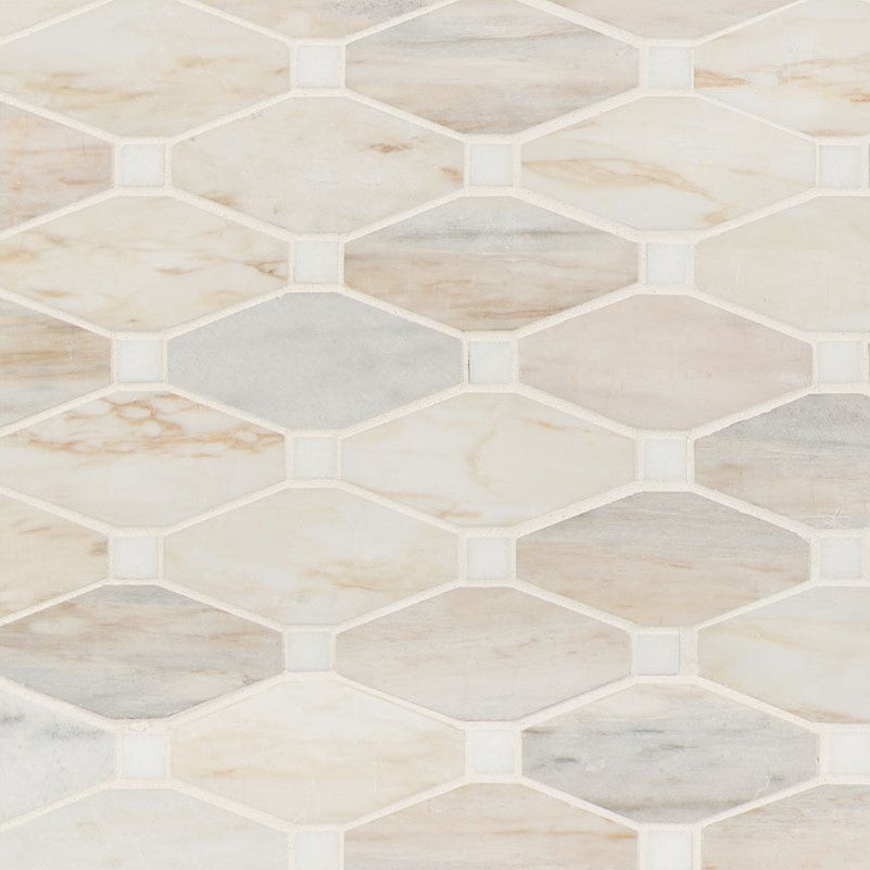 MSI Backsplash and Wall Tile Angora Elongated Octagon Polished 12" x 12"