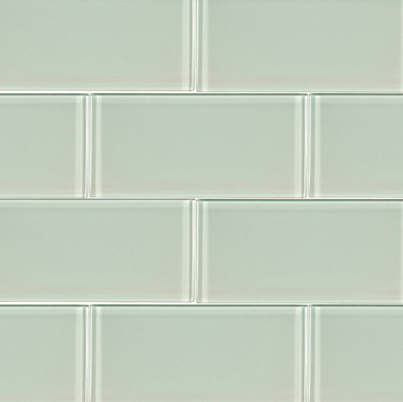 MSI Backsplash and Wall Tile Arctic Ice Glass Mosaic Tile 3" x 6" 8mm