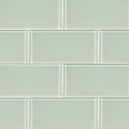MSI Backsplash and Wall Tile Arctic Ice Glass Mosaic Tile 3" x 6" 8mm