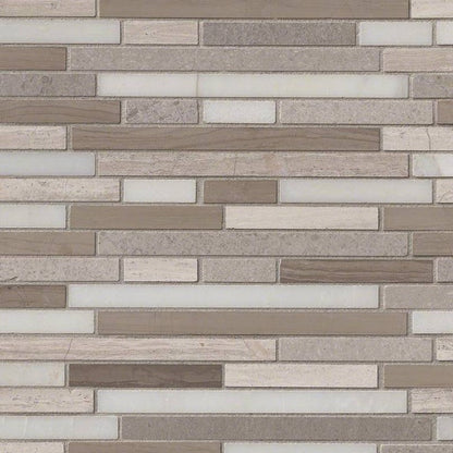 MSI Backsplash and Wall Tile Arctic Storm Interlocking Pattern Mosaic Marble Tile 12" x 12"