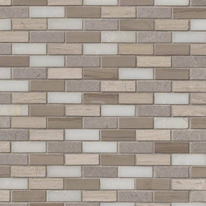 MSI Backsplash and Wall Tile Arctic Storm 0.625" x 2" Brick Pattern Marble Tile