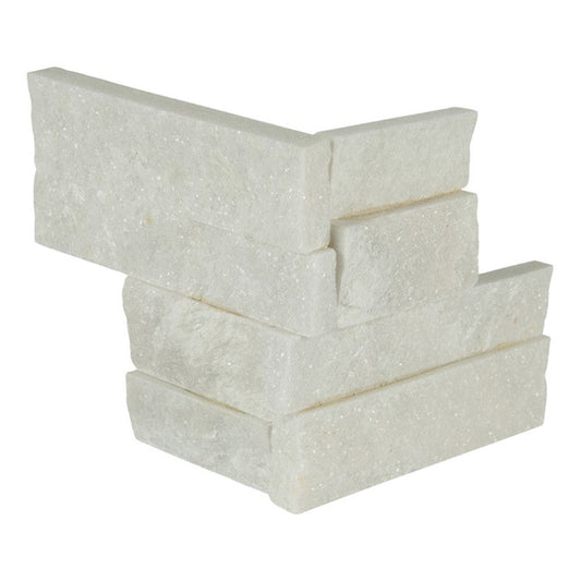 MSI Hardscaping Stacked Stone Corner Panel Arctic White Mini 4.5" x 9"
