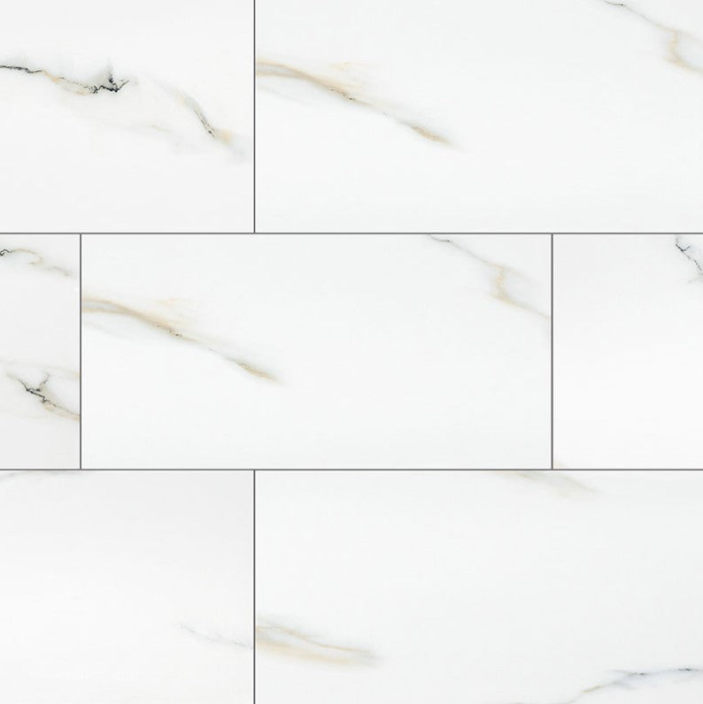 MSI Aria Bianco Porcelain Tile 12" x 24" Polished