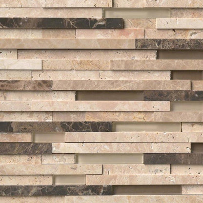 MSI Backsplash and Wall Tile Ashlar Rock Interlocking 3D Pattern in 8" x 18" Mesh