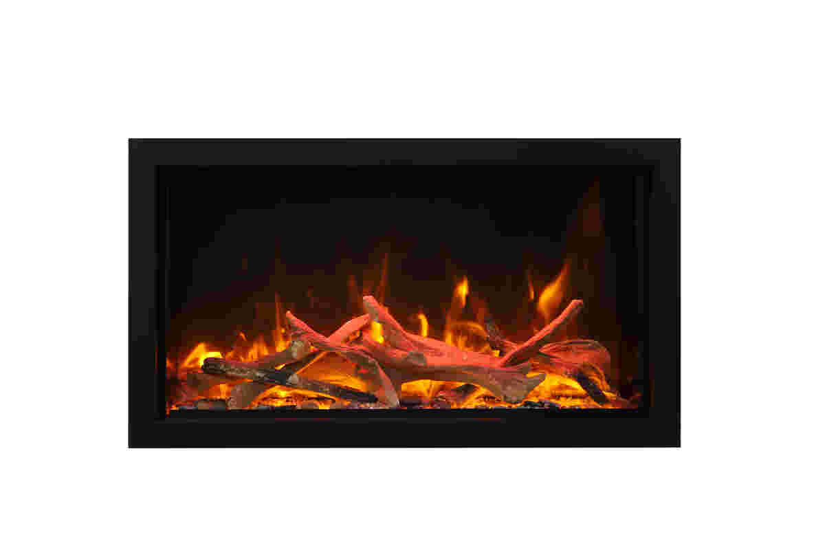 Amantii BI-XX-DEEP-XT – Indoor or Outdoor  Built-in Only Electric Fireplace With Black Steel Surround