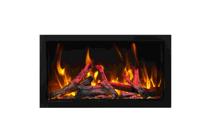 Amantii BI-XX-DEEP-XT – Indoor or Outdoor  Built-in Only Electric Fireplace With Black Steel Surround