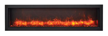 Amantii  Bi-deep Smart Electric Fireplace – Built-in Only With Black Steel Surround