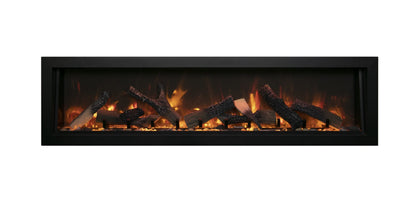 Amantii  Bi-deep Smart Electric Fireplace – Built-in Only With Black Steel Surround