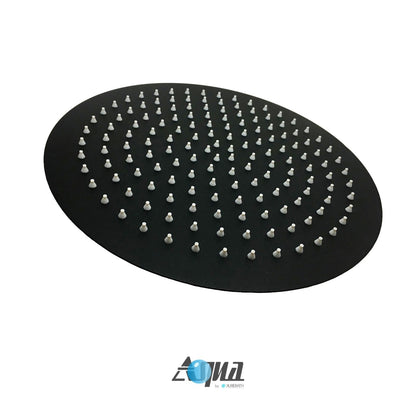 Kube Bath Aqua Rondo Black Shower Set With Ceiling Mount 12" Rain Shower, Handheld and Tub Filler