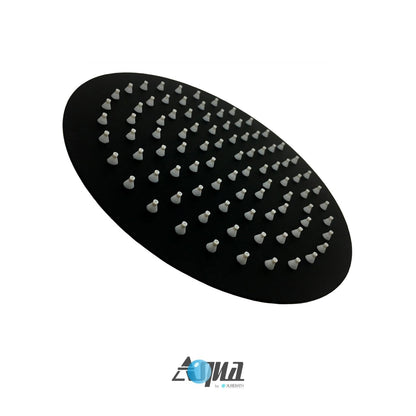 Kube Bath Aqua Rondo Black Shower Set With Ceiling Mount 8" Rain Shower, Handheld and Tub Filler