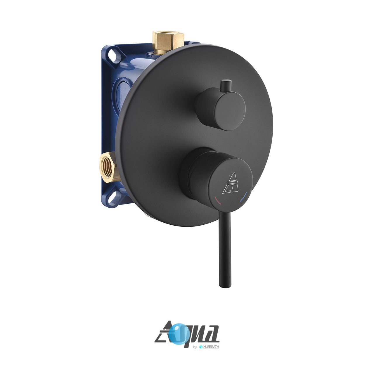 Kube Bath Aqua Rondo Black Shower Set With 12" Rain Shower, Handheld and Tub Filler
