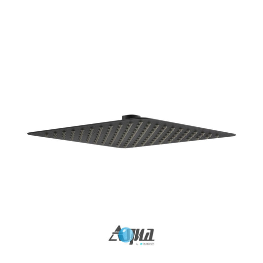 Kube Bath Aqua Piazza by Kube Bath 8" Super Slim Square Rain Shower Head – Matte Black Finish