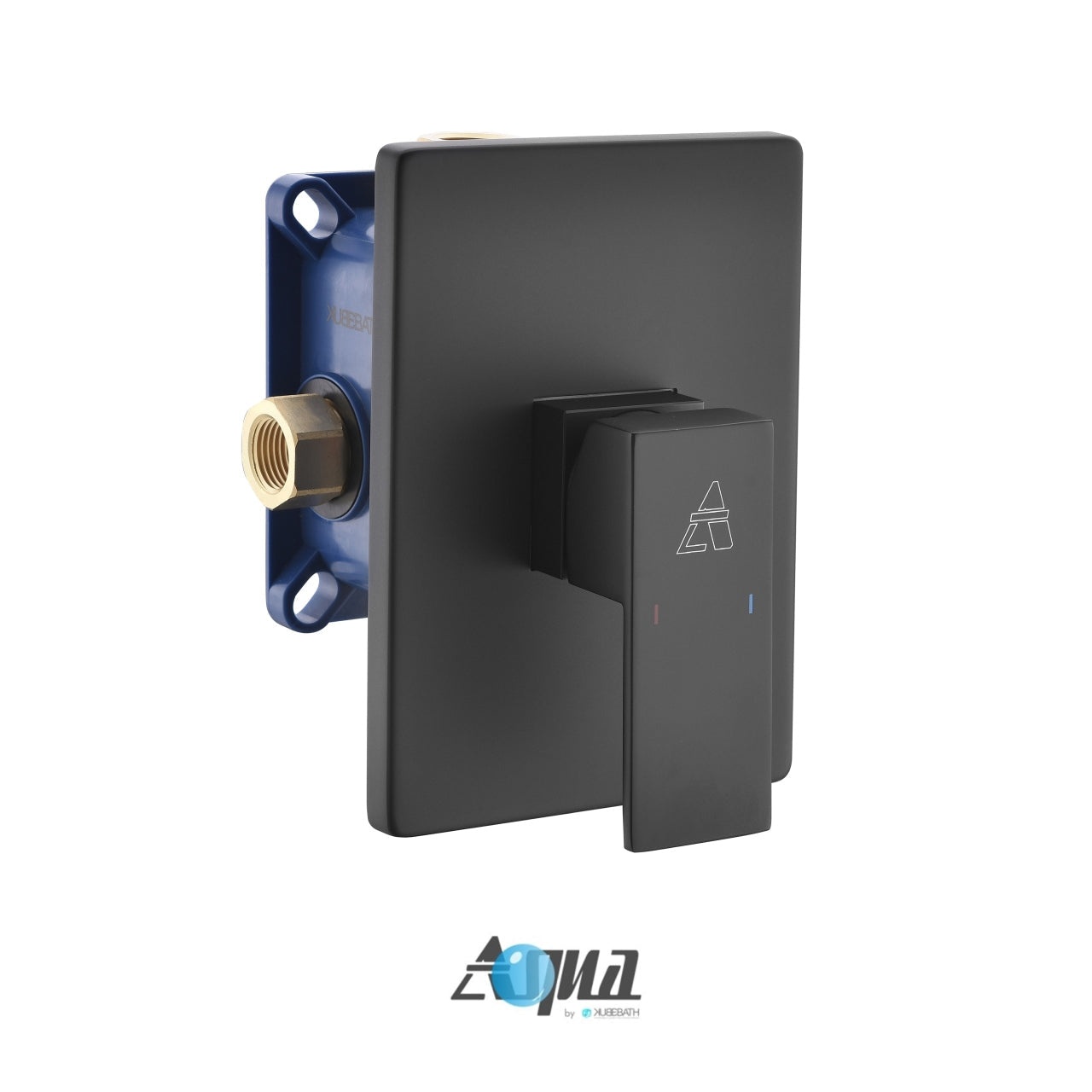 Kube Bath Aqua Piazza Black Shower Set With 12" Ceiling Mount Square Rain Shower