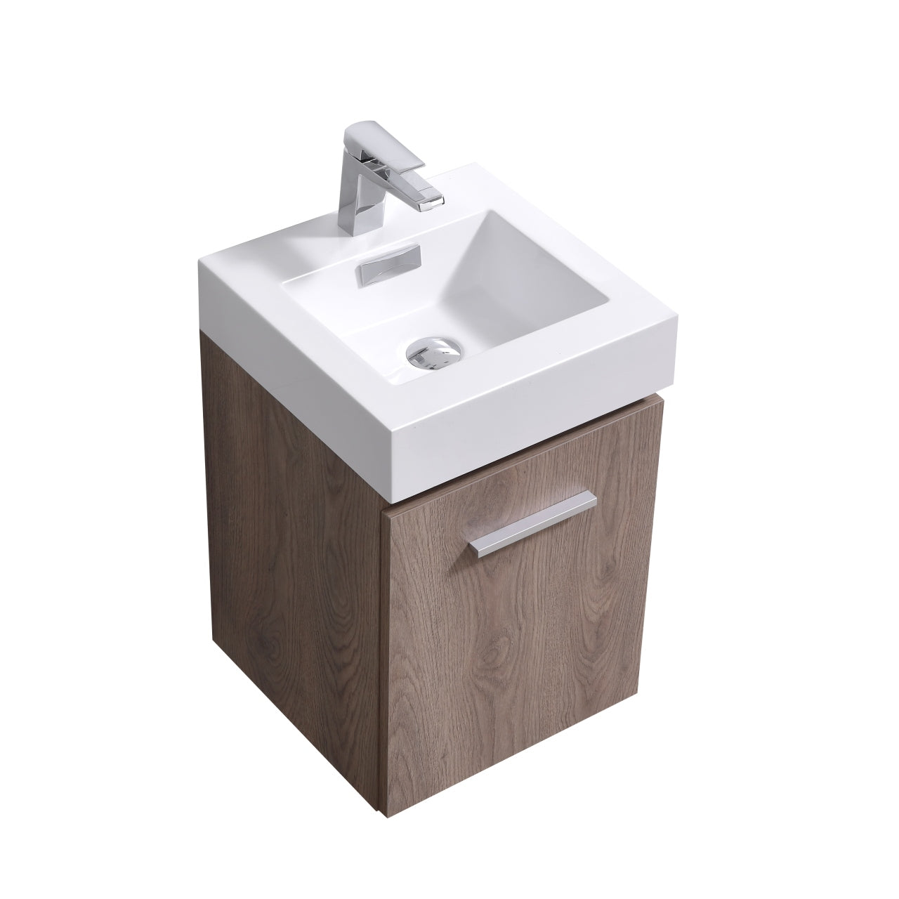 Kube Bath Bliss 16" Wall Mount / Wall Hung Modern Bathroom Vanity With 1 Door and Acrylic Countertop