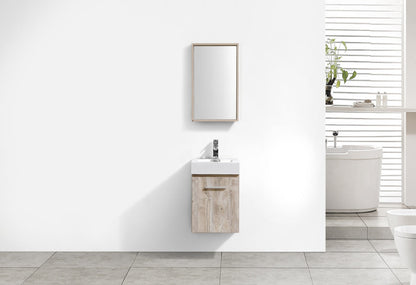 Kube Bath Bliss 16" Wall Mount / Wall Hung Modern Bathroom Vanity With 1 Door and Acrylic Countertop
