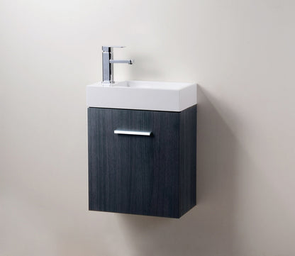 Kube Bath Bliss 18" Wall Mount / Wall Hung Bathroom Vanity With 1 Door