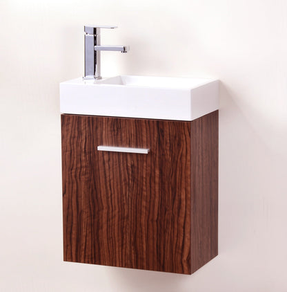 Kube Bath Bliss 18" Wall Mount / Wall Hung Bathroom Vanity With 1 Door